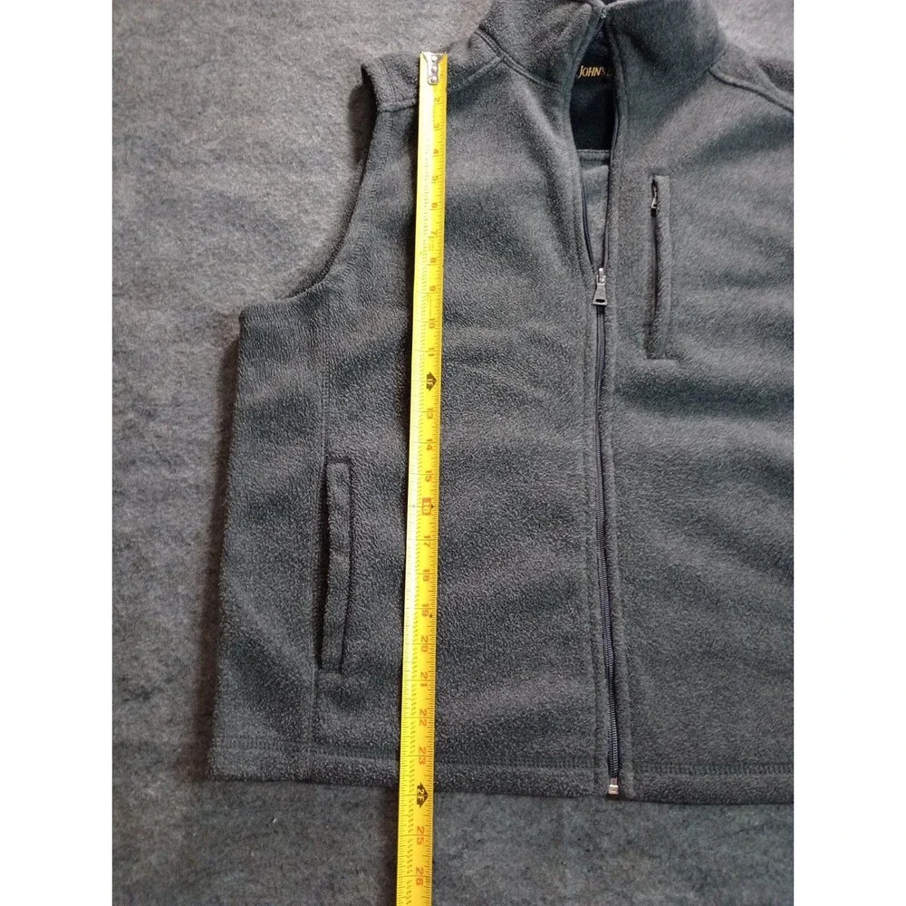 St John's Bay Men's Fleece Vest Size Medium Gray Full Zip Sleeveless Jacket Mid
